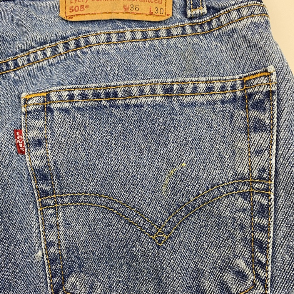 Vintage Levis 505 Mens Denim Jeans W36  L30 Distressed by Real Life Straight Leg - Picture 6 of 15